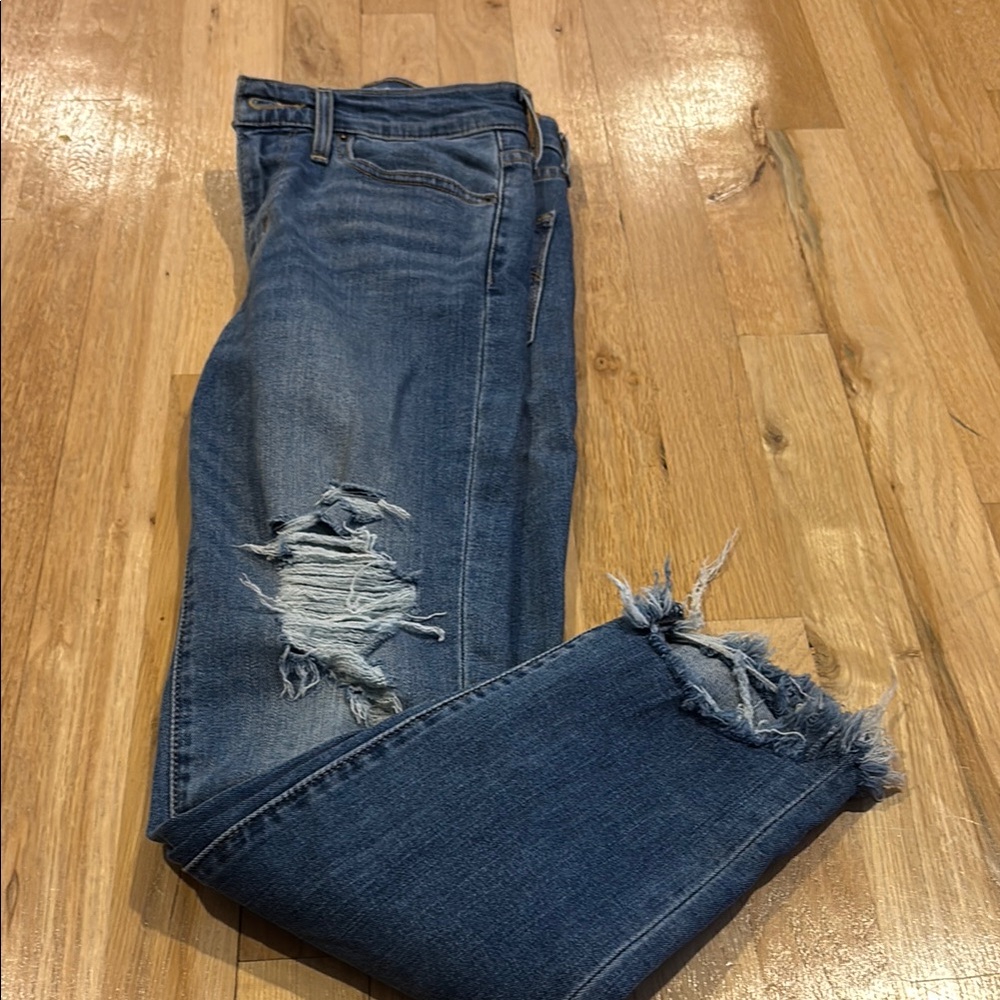 Levi's Women’s Blue High Rise Skinny Jeans with Distressed Size 25